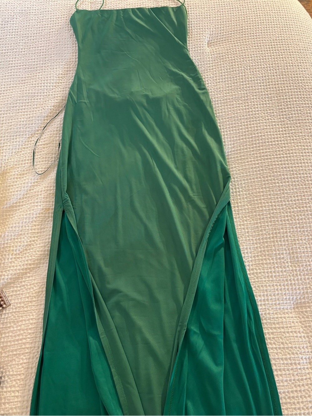 Forever 21 Green Maxi Dress with Side Slits